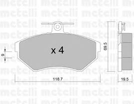 METELLI 22-0215-0 Комплект гальмівних колодок,