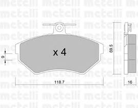 METELLI 22-0215-1 Комплект тормозных колодок,