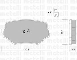 METELLI 22-0249-0 Комплект гальмівних колодок,