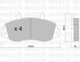 METELLI 22-0264-0 Комплект тормозных колодок,