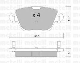 METELLI 22-0319-0 Комплект гальмівних колодок,