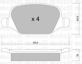 METELLI 22-0324-1 Комплект тормозных колодок,