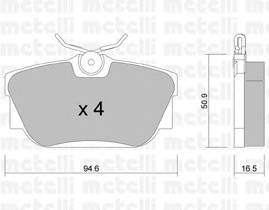 METELLI 22-0346-0 Комплект гальмівних колодок,