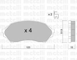 METELLI 22-0387-0 Комплект гальмівних колодок,