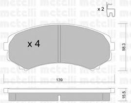 METELLI 22-0399-0 Комплект тормозных колодок,