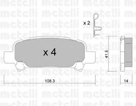 METELLI 22-0414-0 Комплект гальмівних колодок,