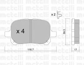 METELLI 22-0429-0 Комплект гальмівних колодок,