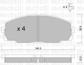 METELLI 22-0434-0 Комплект гальмівних колодок,