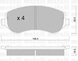 METELLI 22-0524-0 Комплект гальмівних колодок,