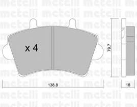 METELLI 22-0545-0 Комплект тормозных колодок,