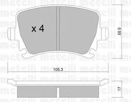 METELLI 22-0553-0 Комплект тормозных колодок,
