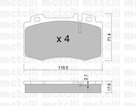 METELLI 22-0563-0 Комплект гальмівних колодок,