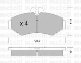 METELLI 22-0572-0 Комплект тормозных колодок,