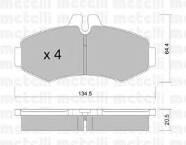 METELLI 22-0573-0 Комплект гальмівних колодок,