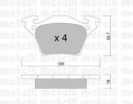 METELLI 22-0574-0 Комплект гальмівних колодок,