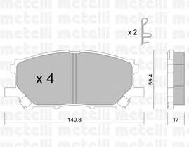 METELLI 22-0618-0 Комплект гальмівних колодок,