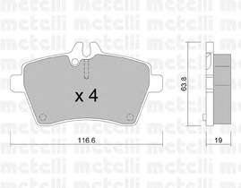 METELLI 22-0646-0 Комплект гальмівних колодок,