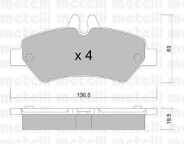 METELLI 22-0672-0 Комплект гальмівних колодок,