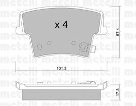 METELLI 22-0718-0 Комплект тормозных колодок,