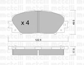 METELLI 22-0745-0 Комплект гальмівних колодок,