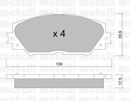 METELLI 22-0747-0 Комплект тормозных колодок,