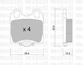 METELLI 22-0758-0 Комплект тормозных колодок,