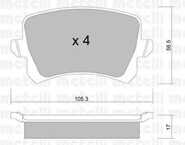 METELLI 22-0806-0 Комплект тормозных колодок,