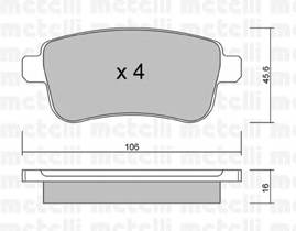 METELLI 22-0818-0 Комплект тормозных колодок,