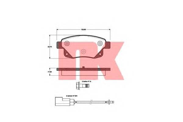 NK 222565 Комплект тормозных колодок,