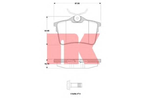 NK 223748 Комплект гальмівних колодок,