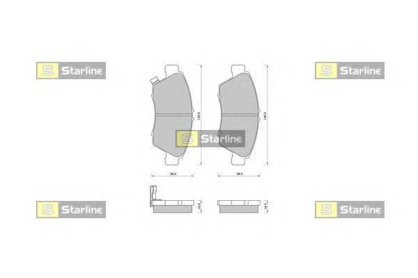 STARLINE BD S389 Гальмiвнi колодки, к-кт.