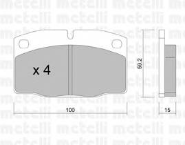 METELLI 22-0044-0 Комплект тормозных колодок,