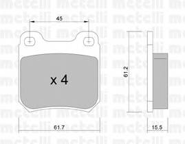 METELLI 22-0275-0 Комплект гальмівних колодок,