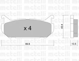 METELLI 22-0303-0 Комплект гальмівних колодок,