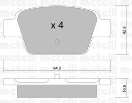 METELLI 22-0323-0 Комплект тормозных колодок,