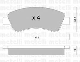 METELLI 22-0327-0 Комплект тормозных колодок,