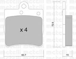 METELLI 22-0343-0 Комплект тормозных колодок,