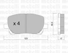 METELLI 22-0427-0 Комплект гальмівних колодок,