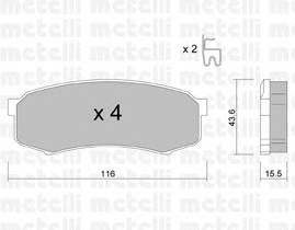 METELLI 22-0432-0 Комплект тормозных колодок,