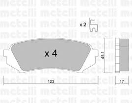 METELLI 22-0453-0 Комплект гальмівних колодок,