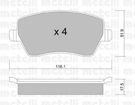 METELLI 22-0485-0 Комплект гальмівних колодок,