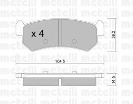 METELLI 22-0511-0 Комплект гальмівних колодок,