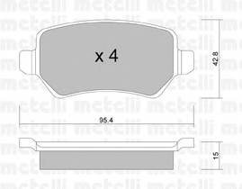 METELLI 22-0542-1 Комплект тормозных колодок,