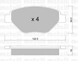 METELLI 22-0543-0 Комплект тормозных колодок,