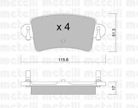 METELLI 22-0546-0 Комплект тормозных колодок,