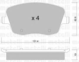 METELLI 22-0547-0 Комплект гальмівних колодок,