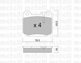 METELLI 22-0564-0 Комплект гальмівних колодок,