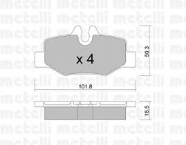 METELLI 22-0576-0 Комплект гальмівних колодок,