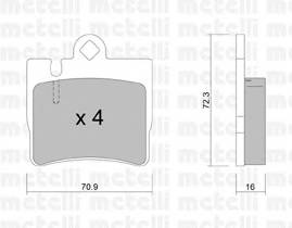 METELLI 22-0597-0 Комплект гальмівних колодок,