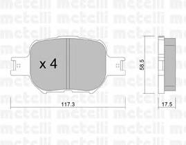 METELLI 22-0614-0 Комплект гальмівних колодок,